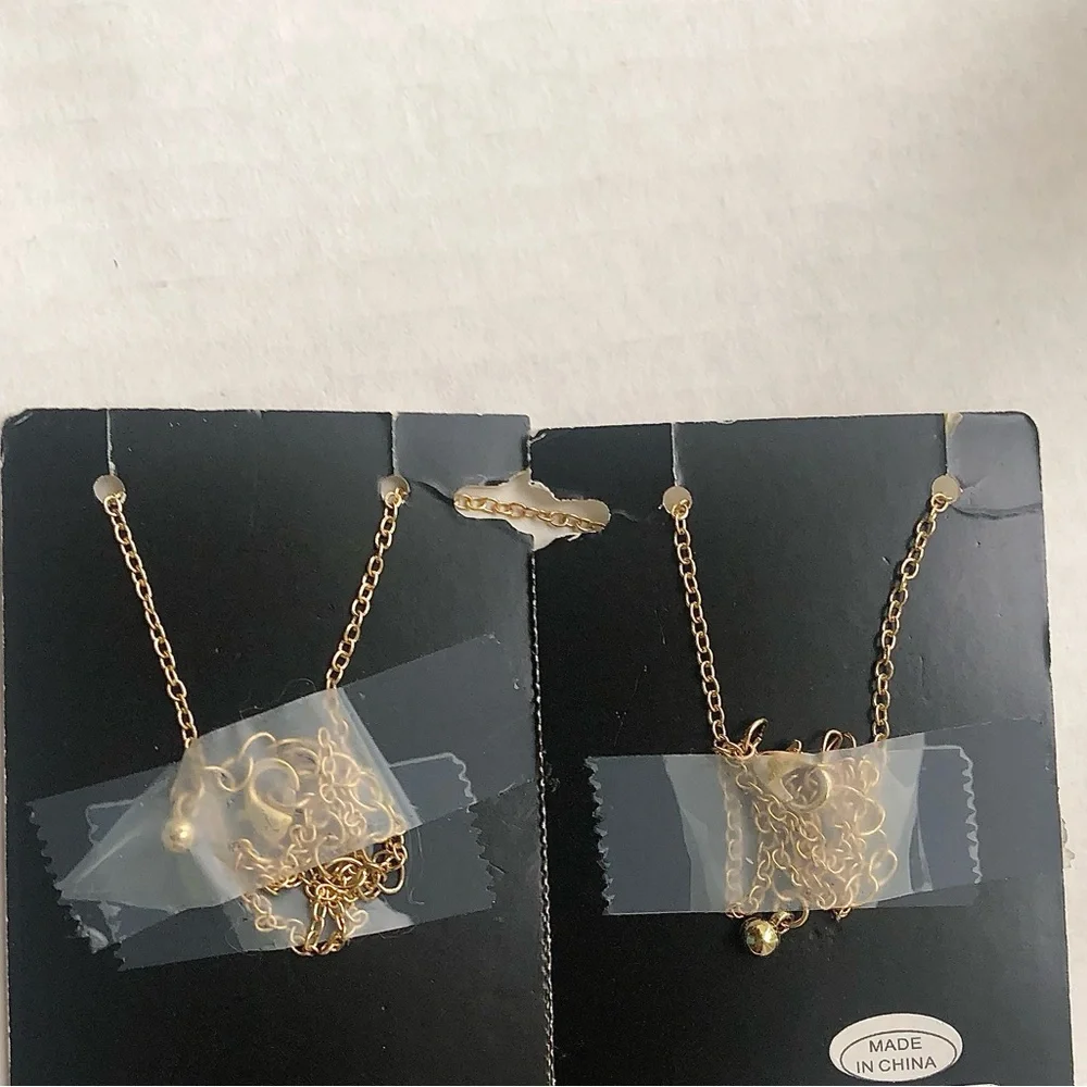 Girls Jewelry FAO Schwarz Gold and Pink Owls (2) Friends Necklace & Charms Set
